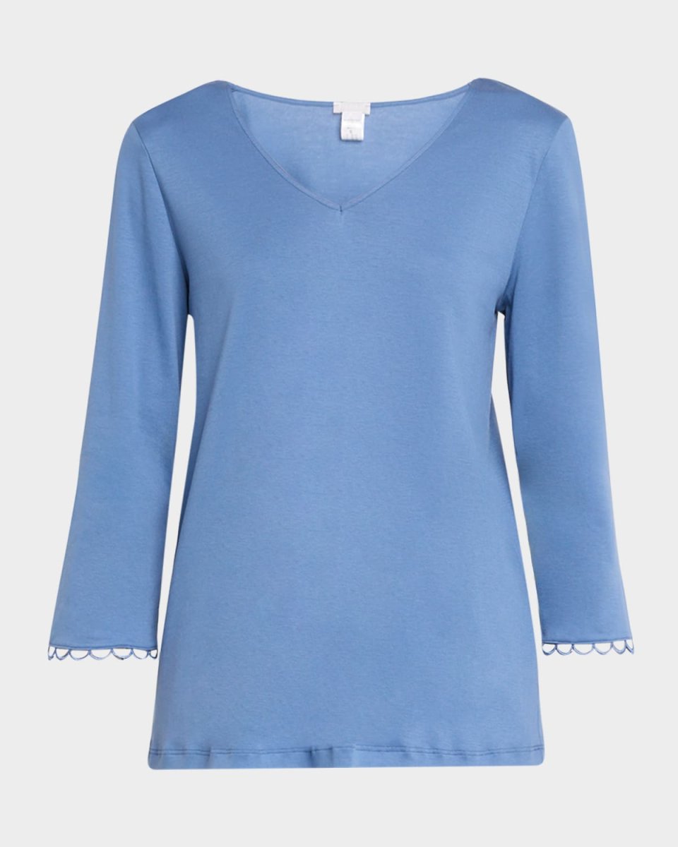 Anouk Lace-Trim Cotton Pajama Set
